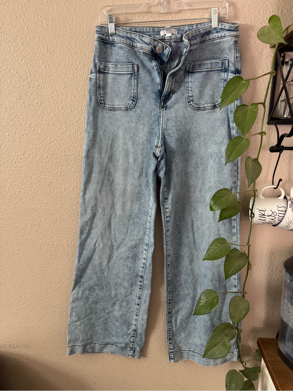 Lauren Conrad super high rise wide leg jeans